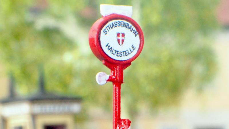 Straßenbahnschild Pflichthaltestelle